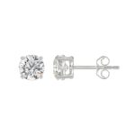 14K WHITE GOLD 2.00CT ROUND DIAMOND LADIES EARRING - Image 2