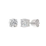 14K WHITE GOLD 2.00CT ROUND DIAMOND LADIES EARRING - Image 3