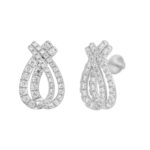 14K WHITE GOLD 2CT ROUND DIAMOND LADIES EARRINGS - Image 3