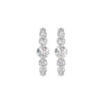 14K WHITE GOLD 3 1/2CT ROUND DIAMOND LADIES HOOPS EARRINGS