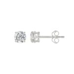14K WHITE GOLD 3/4CT ROUND DIAMOND SOLITAIRE EARRINGS - Image 2