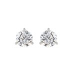 14K WHITE GOLD 4.00CT ROUND DIAMOND STUD EARRINGS
