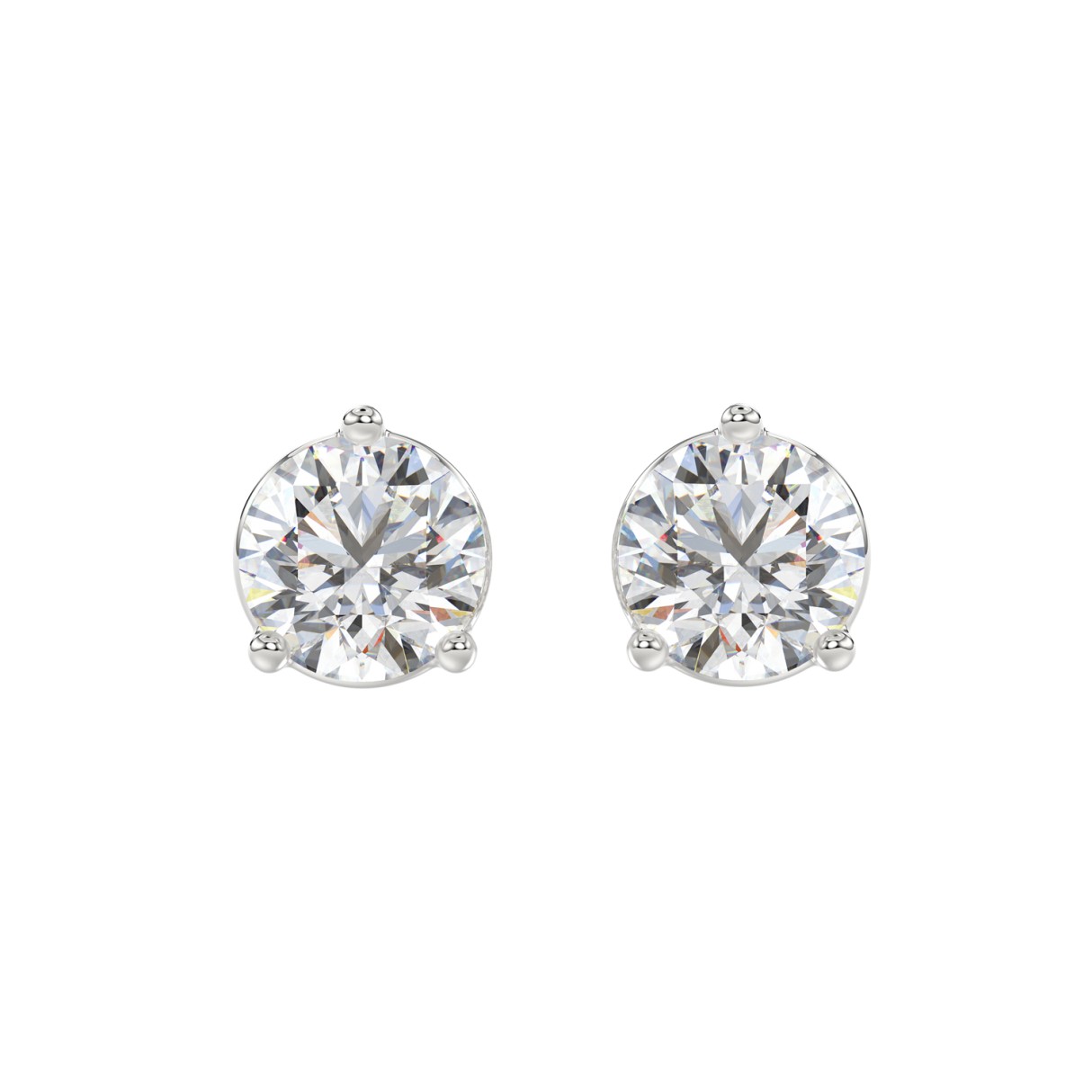 14K WHITE GOLD 6.00CT ROUND DIAMOND SOLITAIRE EARRINGS - Image 1