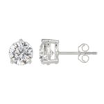 14K WHITE GOLD 6.00CT ROUND DIAMOND SOLITAIRE EARRINGS - Image 2