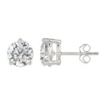 14K WHITE GOLD 8.00CT ROUND DIAMOND SOLITAIRE EARRINGS - Image 2