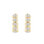 14K YELLOW GOLD 1 1/2CT OVAL DIAMOND HOOP EARRINGS