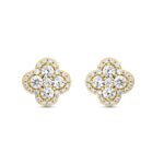 14K YELLOW GOLD 1 1/2CT ROUND DIAMOND Men's EARRINGS