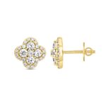 14K YELLOW GOLD 1 1/2CT ROUND DIAMOND Men's EARRINGS - Image 3