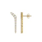 14K YELLOW GOLD 1/2CT ROUND DIAMOND LADIES EARRINGS - Image 2