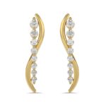 14K YELLOW GOLD 1/2CT ROUND DIAMOND LADIES EARRINGS