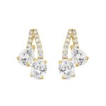 14K YELLOW GOLD 2 1/2CT ROUND/OVAL/PEAR DIAMOND LADIES EARRINGS