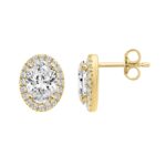 14K YELLOW GOLD 2 1/4CT ROUND/OVAL DIAMOND LADIES EARRINGS - Image 2