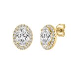 14K YELLOW GOLD 2 1/4CT ROUND/OVAL DIAMOND LADIES EARRINGS - Image 3