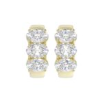 14K YELLOW GOLD 3.00CT OVAL DIAMOND LADIES HOOP EARRINGS