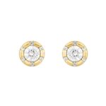 14K YELLOW GOLD 3/4CT ROUND DIAMOND LADIES EARRINGS