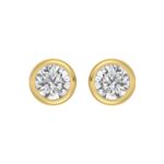 14K YELLOW GOLD 4.00CT ROUND DIAMOND SOLITAIRE EARRINGS