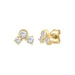 3/4CT Yellow Gold 10K Round Diamond Fashion Earrings for Women (Color F-G Clarity VS1/VS2) - Image 3