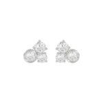 Classic 14K White Gold  Round Lab Grown Diamond Ladies Fashion Earring 3/4Ct (Color F-G -Clarity Vs1/Vs2)