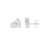 Classic 14K White Gold  Round Lab Grown Diamond Ladies Fashion Earring 3/4Ct (Color F-G -Clarity Vs1/Vs2) - Image 2