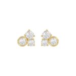 Classic 14K Yellow Gold  Round Lab Grown Diamond Ladies Fashion Earring 3/4Ct (Color F-G -Clarity Vs1/Vs2)