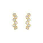 Elegant Ladies 10K Yellow Gold 3/4CT Round Lab Grown Diamond Fancy Hoop Earrings  (Color F-G -Clarity VS1/VS2)
