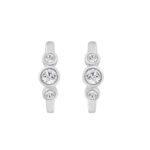 Elegant Ladies 14K White Gold 1/3CT Round Lab Grown Diamond Hoop Earrings  (Color F-G -Clarity VS1/VS2)