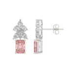 ETERNAL BLUSH COLLECTION 14K WHITE GOLD 3.00CT PEAR/MARQUISE/PINK RADIANT DIAMOND LADIES EARRINGS - Image 2