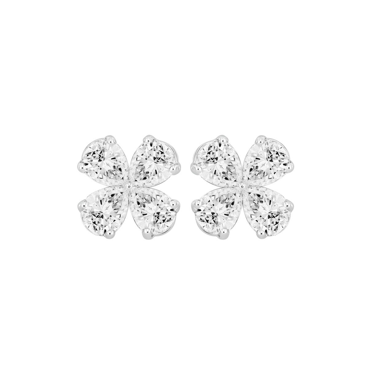 LADIES EARRINGS 1 1/3CT PEAR DIAMOND 14K WHITE GOLD - Image 1