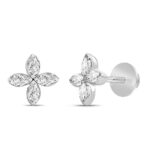 LADIES EARRINGS 1CT MARQUISE DIAMOND 14K WHITE GOLD - Image 3