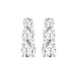 LADIES EARRINGS 3CT ROUND DIAMOND 14K WHITE GOLD (CENTER STONE ROUND DIAMOND 1 1/2CT )