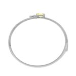 14K WHITE GOLD 3.00CT ROUND/MARQUISE/PEAR/YELLOW RADIANT DIAMOND LADIES BANGLE - Image 2