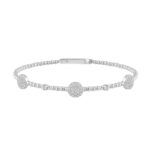 14K WHITE GOLD 5/8CT ROUND DIAMOND LADIES BANGLE
