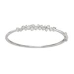 14K White Gold Ladies Fashion Bangle 1 3/4Ct Round Cut Diamonds  (Color F-G -Clarity Vs1/Vs2)