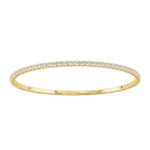 14K YELLOW GOLD 2 1/3CT ROUND DIAMOND HALF SETTING FLEXIBLE BANGLE