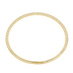 14K YELLOW GOLD 2 1/3CT ROUND DIAMOND HALF SETTING FLEXIBLE BANGLE - Image 2