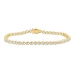 14K YELLOW GOLD 5.00CT ROUND DIAMOND LADIES BRACELET