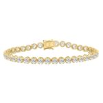 14K YELLOW GOLD 7.00CT ROUND DIAMOND LADIES BRACELET
