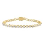 14K YELLOW GOLD 9.00CT ROUND DIAMOND LADIES BRACELET