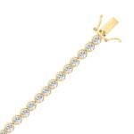 14K YELLOW GOLD 9.00CT ROUND DIAMOND LADIES BRACELET - Image 3