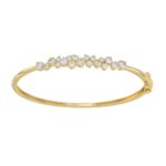 14K Yellow Gold Ladies Flexible Bangle 1 3/4CT Round Cut Diamonds  (Color F-G -Clarity VS1/VS2)