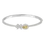 1K WHITE GOLD 2 1/2CT ROUND/PEAR/MARQUISE DIAMOND LADIES BANGLE