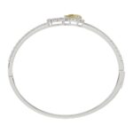 1K WHITE GOLD 2 1/2CT ROUND/PEAR/MARQUISE DIAMOND LADIES BANGLE - Image 2