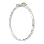 1K WHITE GOLD 2 1/2CT ROUND/PEAR/MARQUISE DIAMOND LADIES BANGLE - Image 3