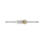 1K WHITE GOLD 2 1/2CT ROUND/PEAR/MARQUISE DIAMOND LADIES BANGLE - Image 5