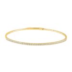 9K YELLOW GOLD 1/2CT ROUND DIAMOND LADIES BANGLE