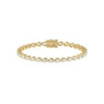 Elegant Pear Shape Diamond Ladies Tennis Bracelet in 14K Yellow Gold 3 1/2CT (Color F-G -Clarity VS1/VS2)