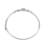 ETERNAL BLUSH COLLECTION 14K WHITE GOLD 3 1/4CT ROUND/PEAR/MARQUISE/PINK RADIANT DIAMOND LADIES BANGLE (CENTER STONE PINK RADIANT DIAMOND 1 1/2CT) - Image 2
