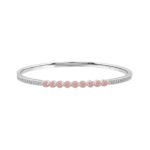 ETERNAL BLUSH COLLECTION LADIES BANGLE 1 1/3CT ROUND DIAMOND 14K WHITE GOLD