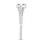 ETERNAL BLUSH COLLECTION LADIES BANGLE 3CT ROUND/PEAR DIAMOND 14K WHITE GOLD (CENTER STONE PINK PEAR DIAMOND 1/2CT) - Image 2