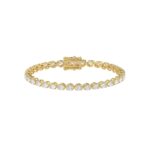 Fancy Oval Shape Diamond Ladies Tennis Bracelet in 14K Yellow Gold 4CT (Color F-G -Clarity VS1/VS2)